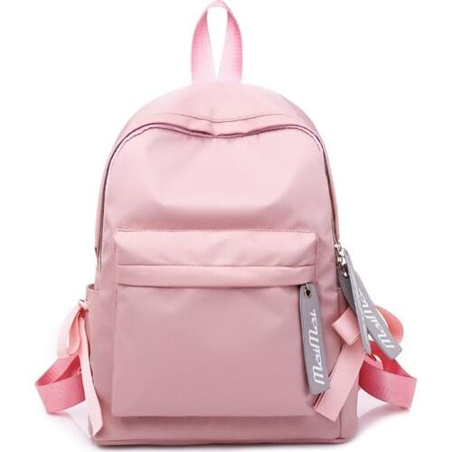 Ladies Pink Backpack 2020 New Girls Large Capacity Schoolbag Junior Student Pink Air Cushion Backpack Cute 20-35L