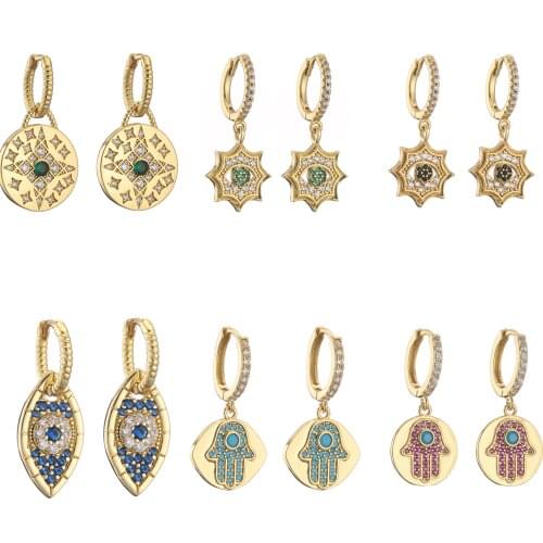 HECHENG,Fashion 2021,Charm Earrings,Blue Eyes Drop Earrings For Women Jewelry ,Female Trend Crystal Zircon