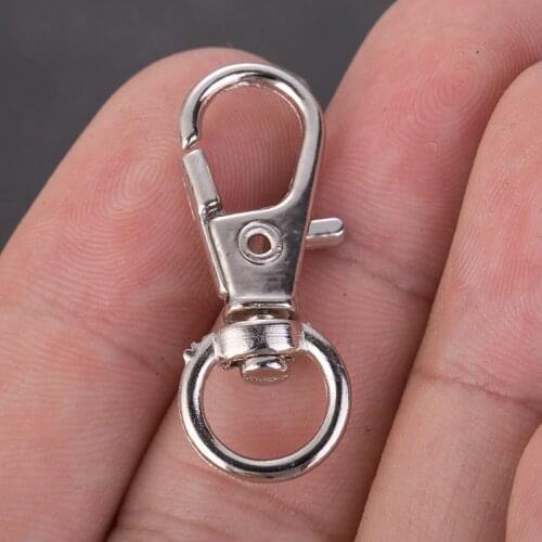10pcs/lot Swivel Lobster Claw Clasp Silver Color Dog Buckle Connectors for Bag Keyring Key Holder Diy Keychain Accessories