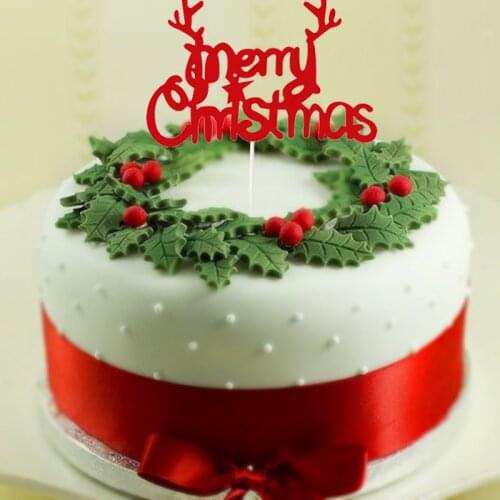 Merry Christmas Cake Topper Christmas Tree Reindeer Cupcake Topper Xmas Party Cake Decorations Navidad 2020 Kerst Decoratie