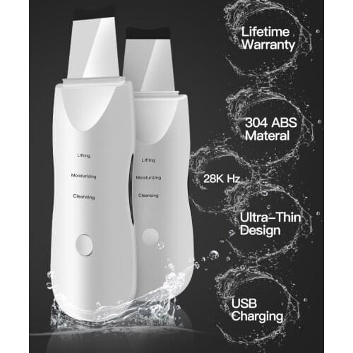 Ultrasonic Scrubber Deep Cleansing Face Scrubber Facial Cleansing Shovel Exfoliating Skin Scraper Peeling Beauty Instrument