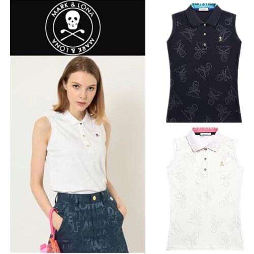 Mark&lona golf womens blouse short-sleeved polo shirt quick-drying sweat-wicking sleeveless vest new summer golf