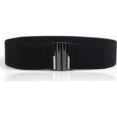 Women Elastic Band High Quality Buckle Black Strap Female Wide Belts Simple Down Coat Waist Belt Dress Decoration Accessories