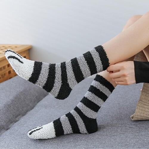 Winter Funny Cat Paw Warm Socks Women Kawaii Cute Girls Boys Sox Cozy Floor Sleeping Thicken Calcetines Wholesale Gifts