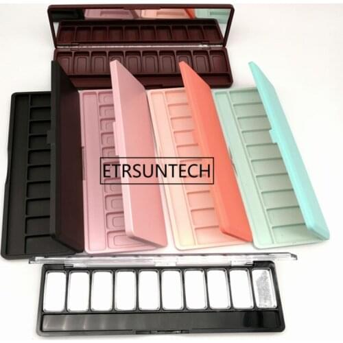 10 Grids Empty Cosmetics Makeup Eyeshadow Concealer Plastic Palette Pans DIY lipstick Box F1325