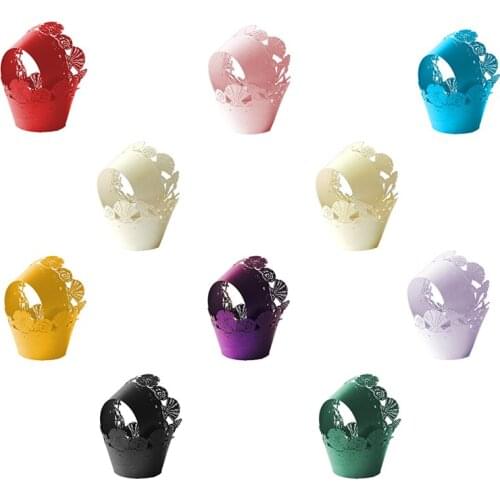 12 pcs Hollow Crown Shape Laser Cut Cupcake Baby Birthday Party Celebration Decoration DIY Baking Liner Paper Cake Cup
