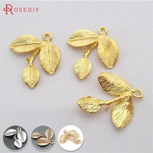 29182)20PCS 23x23MM Gold Color Zinc Alloy Tree Leaf Leaves Charms Pendants Diy Jewelry Findings Accessories Wholesale
