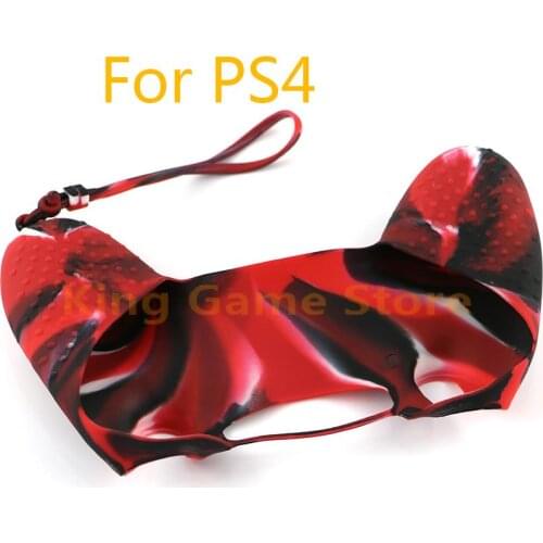 30pcs/lot Silicone Case Skin Grip For PS4 Pro Slim Controllers Cover Joystick soft Case with strap Protect Gamepad