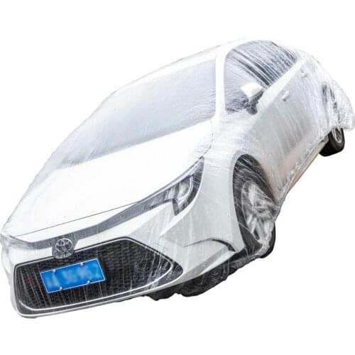 5X Clear Plastic Disposable Car Cover Temporary Universal Rain Dust Garage