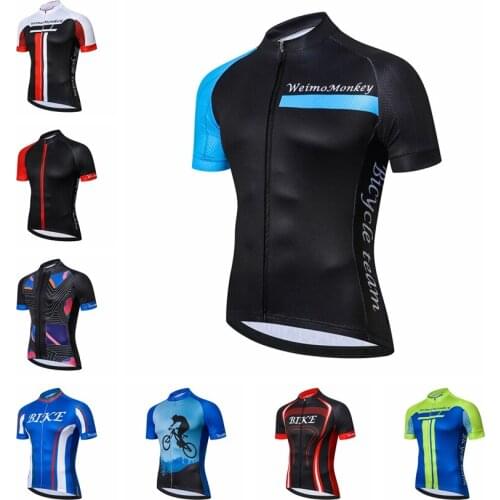 Weimomonkey Quick Dry Cycling Jersey 2021 Pro Team Summer Short Sleeve MTB Bike Jersey Men Black Uniform Bicycle Shirt Maillot