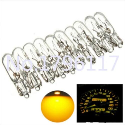 DC 24V T5 286 1.2W or 2W 4300K Yellow Clear Car Light Interior Instrument Lights Dashboard Warning Indicator Gauge Wedge Bulb