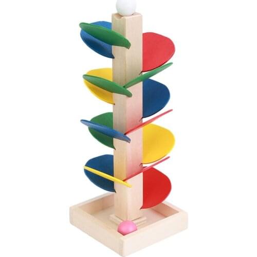 Wooden Tree Wooden Ball Run Track Game Baby Kids Children Intelligence Set For Creativity Educational Toys Indoor Outdoor Games