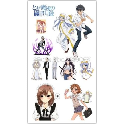 30 Sheets/Lot Anime Toaru Majutsu No Index Tattoo Stickers Children Tattoos Paper for Kids Body Arm Sticker