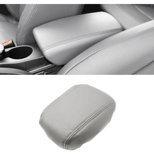 For Nissan Qashqai 2008 2009 2010- 2017 PU Leather with Sponge Car Interior Center Console Lid Armrest Box Cover Trim Gray Color