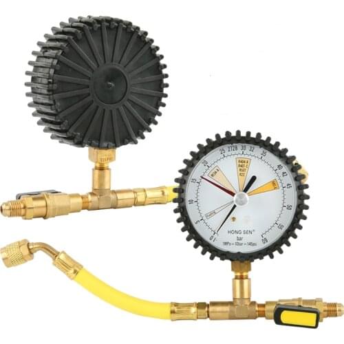 HONGSEN HS-NG Flex Hose With Valve Gauge for Nitrogen Pressure Test Table Wholesale Air Conditioning Refrigeration