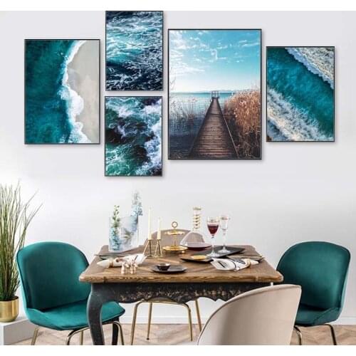 Ocean Wave Landscapes Canvas Painting Seascape Nordic Posters and Prints Home Decoration Living Room Wall Art Pictures Unframed