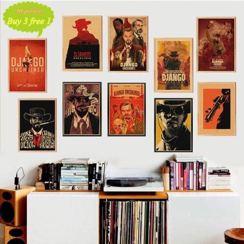 Classic Movie Django Unchained Quentin Tarantino Retro Poster Kraft Paper Bar Cafe Home Wall Decor Painting