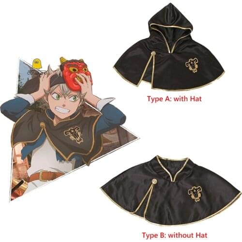 Anime Black Clover Asta Black Cloak Black Bull Cape Uniform Five Leaf Clover Cosplay Costume Noelle Finral Cosplay Costume