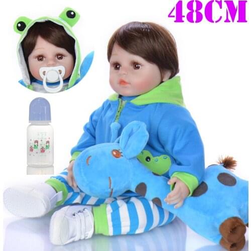 NPK reborn baby dolls 19"48cm soft silicone vinyl reborn baby boy dolls bebes reborn bonecas girls play house toy gift