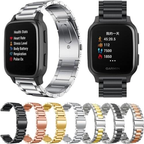 Metal Stainless steel Strap For Garmin venu Sq Music Smartwatch Wrist Band Bracelet Accessories Forerunner 645M 245M Watchband
