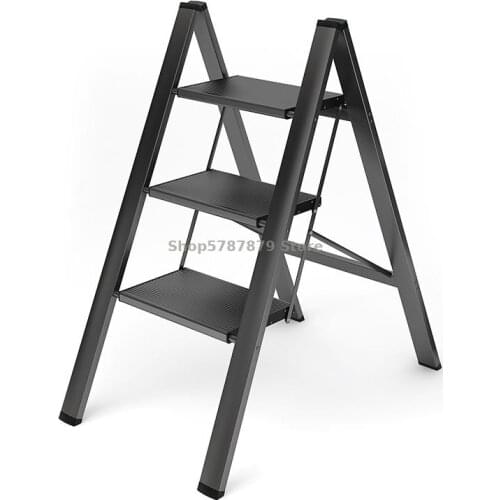 Multifunctional Household Ladder, Folding And Thickening Aluminum Alloy Herringbone Ladder, Flower Rack, Three-step Stairs, Port