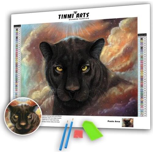 5D Diamond Painting Kits for Adults Full Round Mosaic Cross Stitch Kits Embroidery Kits Home Wall Decor Black Panther