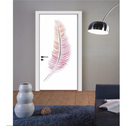 3d Door Sticker Mural Art Wall Poster Pink Leather Pattern Removable Room Diy Wallpaper Stickers Home Gate Renovation Limited