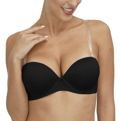 New Women Sexy Push Up Padded Bra Invisible Backless Strapless Bras Adjusted Convertible Straps Half Cups Underwire Underwear