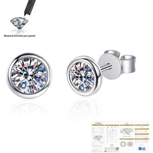 Top Quality 5MM Sparking Simulated Moissanite Wedding Engagement Stud Earrings for Women Fine Jewelry Birthday Gifts