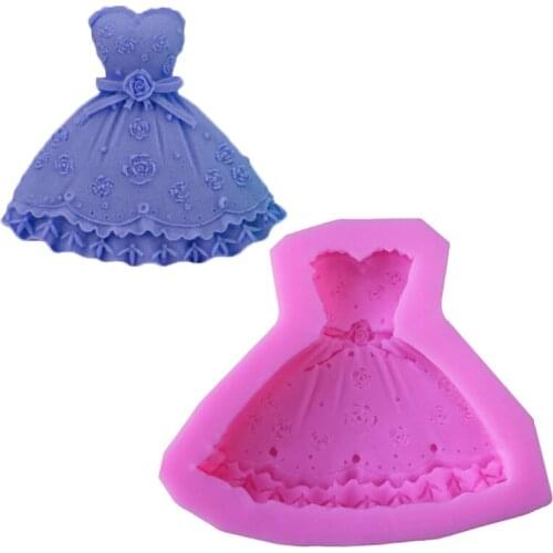 Dress Skirt Princess 3d Shape Cake Mold Chocolate Silicone Mold Soap Fondant Cake Decoration Tools For Kitchen Baking