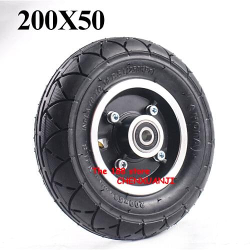 200x50 Electric Scooter Tyre With Wheel Hub 8" Scooter Tyre Inflation Electric Vehicle Aluminium Alloy Wheel Pneumatic Tire