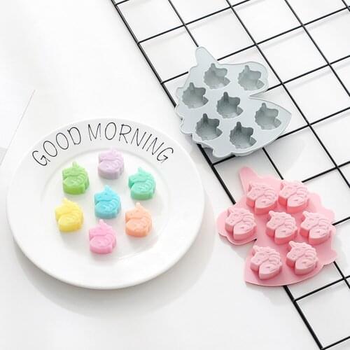 7 Grids Silicone Fondant Mould Chocolate Mold Cake Decorating Tools Cartoon Candy Molds Kitchen Accessories Pastry For Crafts 3D