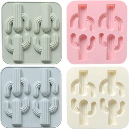 Silicone Baking Mold 4-Desert Cactus Making Ice Tray Tool Handmade Soap Pudding Chocolate Mould Cake Decoration Tools