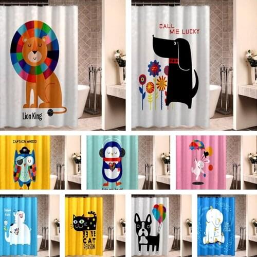 230x180cm Cartoon Animal Printing Polyester Fabric Shower Curtain For Bathroom Waterproof Bath Screen Curtains Home Decoration