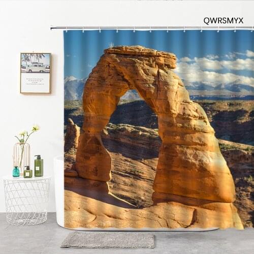 Arches National Park, U.S. Scenery Shower Curtains Plant Flowers Bathroom Curtain Home Background Wall Decor Bathroom Products