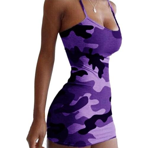 Women Camouflage Dress Lingerie New Sexy Ladies Sling Camisola Gecelik Plus Size Slim Straight Mini Dresses 4XL 5XL Large