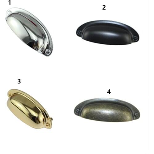 1PC Retro Alloy Kitchen Drawer Cabinet Door Handle Furniture Knobs Hardware Cupboard Antique Metal Shell Pull Handles,108mm