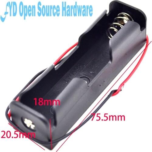 1 X 18650 Battery 3.7V Clip Holder Box Case With Wire Lead Battery Storage Box 18650 Battery Holder