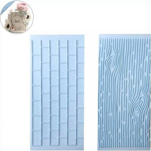 2PCS/Set Tree Bark Brick Wall Bakeware Kitchen Cake Decorating Fondant Mold