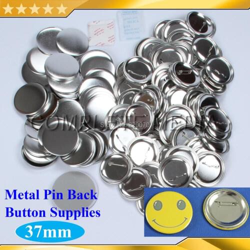 200 Sets 1-1/2" 37mm Pin Back Metal Pinback Button Supply Materials for Professional All Steel Badge Button Maker