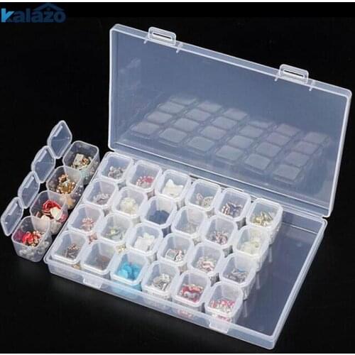 28 Grids 5D DIY Diamond Painting Drill Box Jewelry Box Rhinestone Embroidery Crystal Bead Organizer Storage Case Container