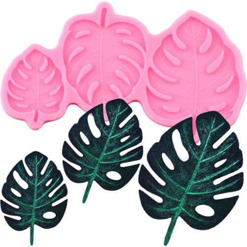 3D Monstera Leaves Silicone Mold Turtle Leaf Cake Border Fondant Molds Chocolate Candy Cupcake Topper DIY Cake Decorating Tools