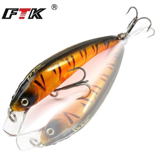 FTK 8g 3D eyes Floating Minnow Hard Fishing Lures wobbers 9cm Swimbait Artificial Fishing Bait Bass Jerkbait Crankbait Japan