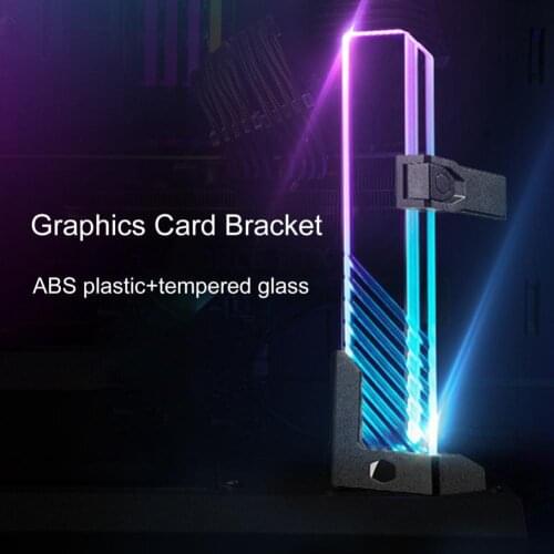 Anti-Bending ARGB Light Effect Tempered Glass Graphics Card Bracket GPU Support Frame Holder for Desktop Computer Accessories
