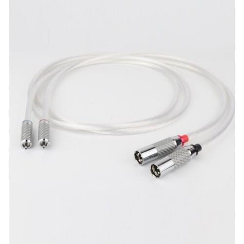 Preffair X4201 Silver Plated Audio Interconnect Cable With Carbon Fiber RCA/XLR Plug