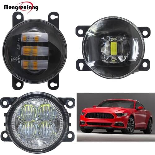 Car LED Lens Fog Light For Ford Mustang 2015 2016 2017 Front Bumper Fog Lamp Daytime Running Light 12V