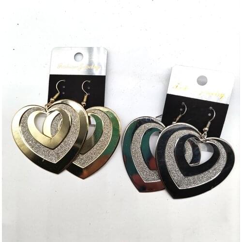 Free shipping!! Bling Metal Heart earrings