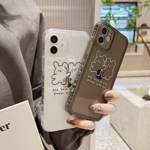 Phone Case For iPhone 11pro max 12mini pro max 7p/8plus X/Xs max XR Back Cover Phone shell Painted Soft Glue Simple couple cute