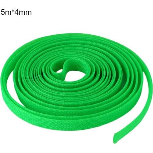 5M Black Insulated Braid Sleeving 4mm Tight PET Wire Cable Protection Expandable Cable Sleeve Wire Gland 4 Colors