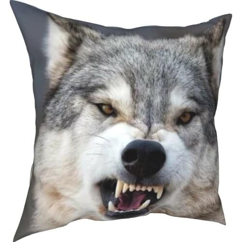 Husky vicious expression decorative cushion cover husky cushion cover 45cm linen pillow residential culture